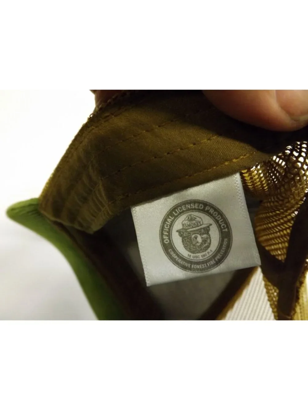 Smokey Bear Corduroy Mesh Trucker Hat Adjustable Forest Green & Tan Snapback